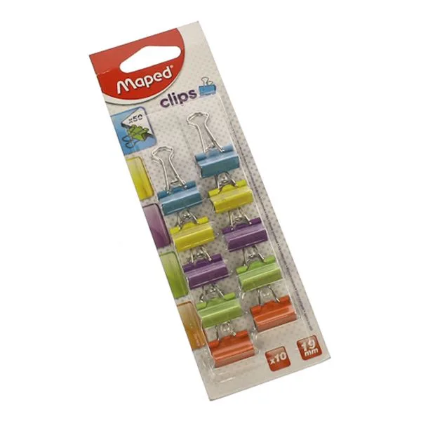 Kağıt Kıskacı Omega Maped 036102 Renkli 19 Mm 10 Lu