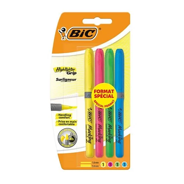 Fosforlu Kalem Seti Bic Grip 951473 4Lü