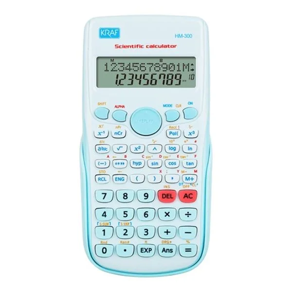 Bilimsel Hesap Makinesi Kraf Hm-300 Standart 240 Fonksiyon Mavi