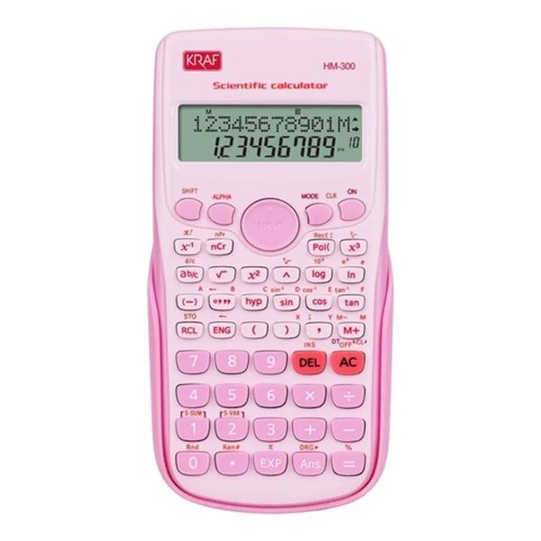 Bilimsel Hesap Makinesi Kraf Hm-300 Standart 240 Fonksiyon Pembe