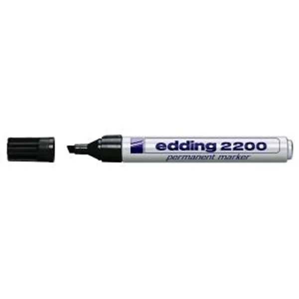 Permanent Markör Kesik Uç Edding E-2200 /3300 Metal Gövde Siyah