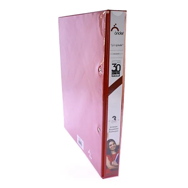 Halkalı Klasör Plastik 3 Cm A4 Önder 2003-2 2 Halkalı Kırmızı Iç Cepli