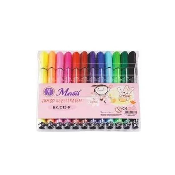 Keçeli Kalem Seti Jumbo Masis Bkjc12-P 12 Li