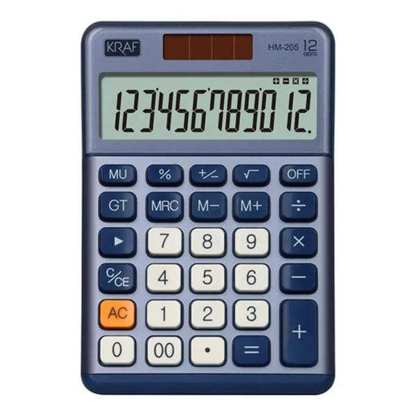 Masaüstü Hesap Makinesi 12Hn Kraf Hm-205 Bl Mavi