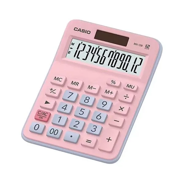 Masaüstü Hesap Makinesi 12Hn Casio Mx-12B-Pklb Pembe/Mavi
