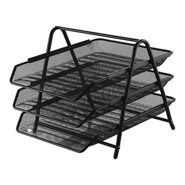 Evrak Rafı Yarı Metal File 3 Lü Bion 9301 Siyah Hareketli