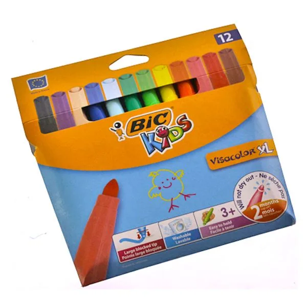Keçeli Kalem Seti Bic Visacolor Xl 829007 12 Li (Yıkanabilir