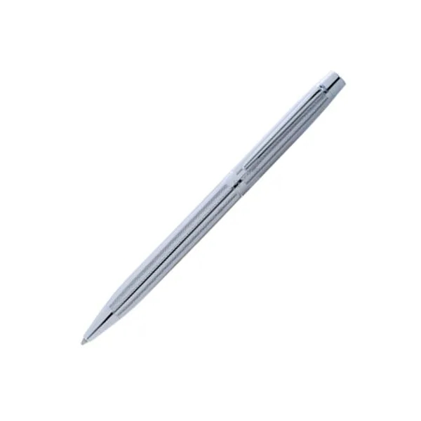 Tükenmez Kalem Scrikss 722W Çevirmeli Balıksırtı Desenli Krom
