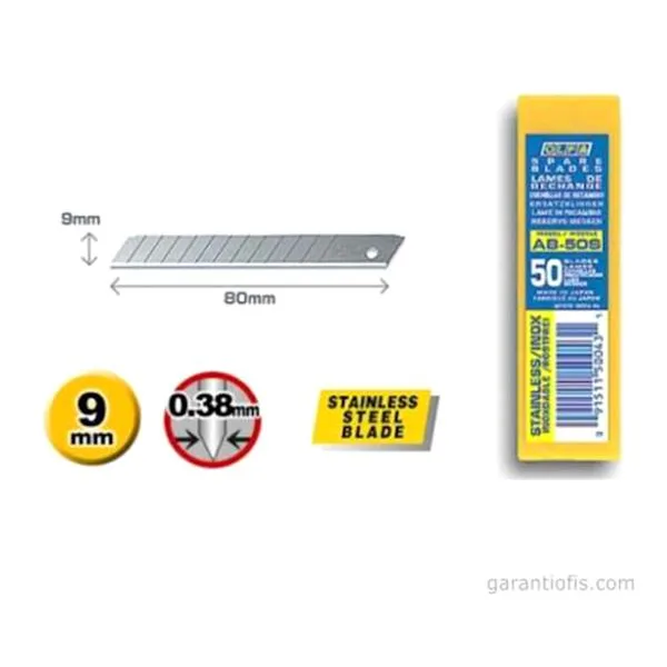 Maket Bıçağı Yedeği Dar Olfa Ab50s 50 Li