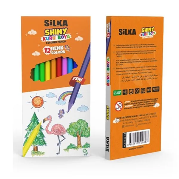 Kuru Boya 12 Renk Tam Boy Silka Shiny Hs12-12 Art.86 Karton Kutu