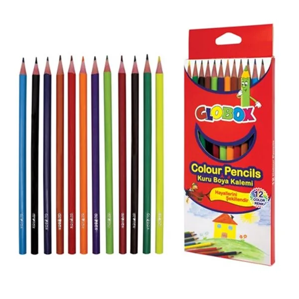 Kuru Boya 12 Renk Tam Boy Globox 6897 Karton Kutu