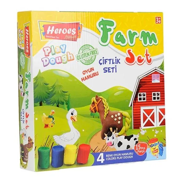 Oyun Hamuru Seti Heroes Ern-588 Çiftlik Seti 15 Parça