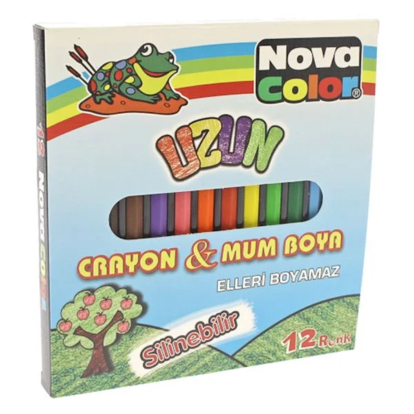 Pastel Boya Wax 12 Renk Nova Color Nc2112 Uzun