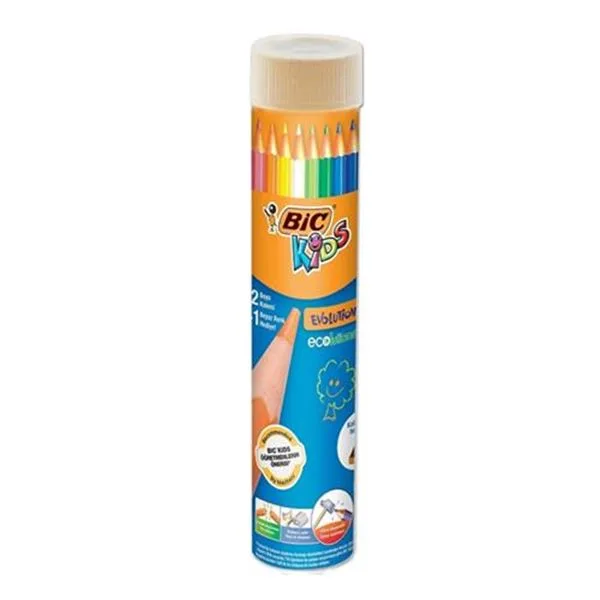 Kuru Boya 12+1 Renk Tam Boy Bic Evolution 958191 Metal Tüp