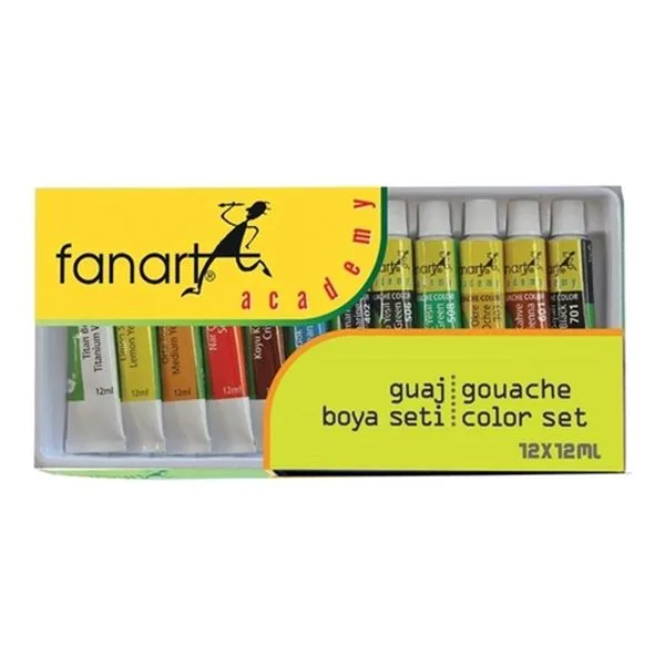 Guaj Boya 12 Renk Fanart F-3500.S12 12 Ml Tüpte