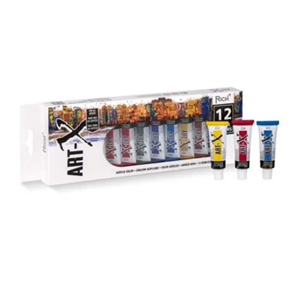 Akrilik Boya 12 Renk Rich Art-X 07521 12 Ml