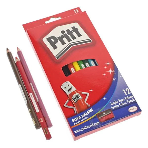 Kuru Boya 12 Renk Tam Boy Jumbo Pritt 1219733 Karton Kutu