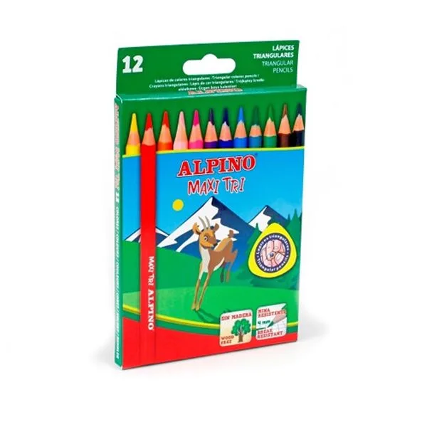 Kuru Boya 12 Renk Tam Boy Alpino Al-2133 Maxı Trı