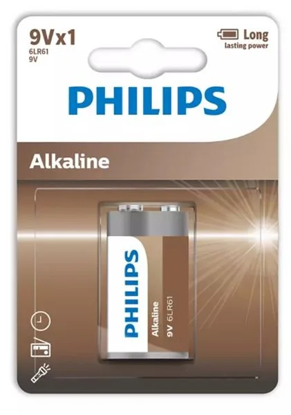 Pil 9 Volt Alkalin Philips 6Lr61a1b/10
