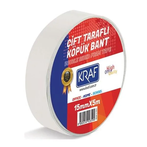 Çift Taraflı Bant Köpük 15 Mm 5 Mt Kraf 5015G