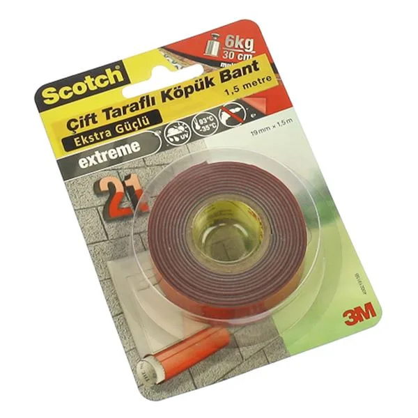 Çift Taraflı Bant Köpük 19 Mm1,51 Mt Scotch 4002