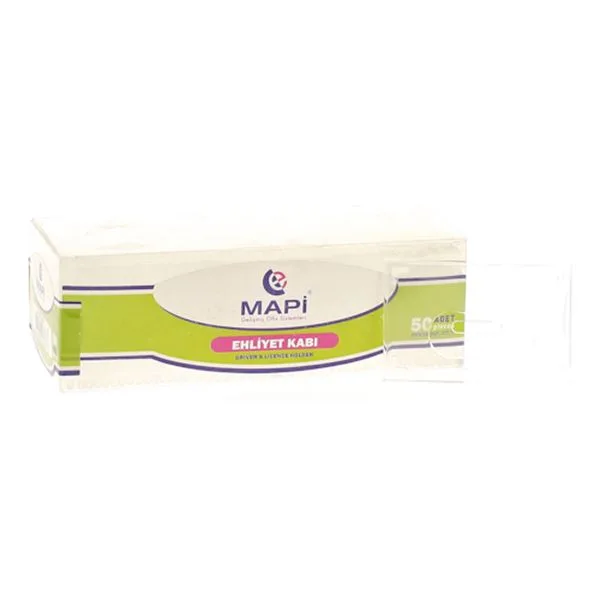 Yaka Kartı Sert Pvc Yatay Mapi 9101285 Şeffaf(Ehliyet Kabı) 50 Li