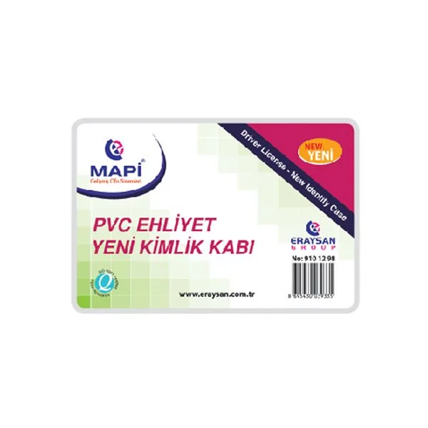 Yaka Kartı Sert Pvc Yatay Mapi 9101295 Şeffaf(Ehliyet Kabı) 100 Lü