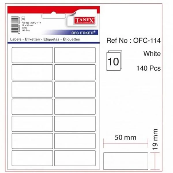 Okul Etiketi Tanex Ofc-114 19Mmx50mm
