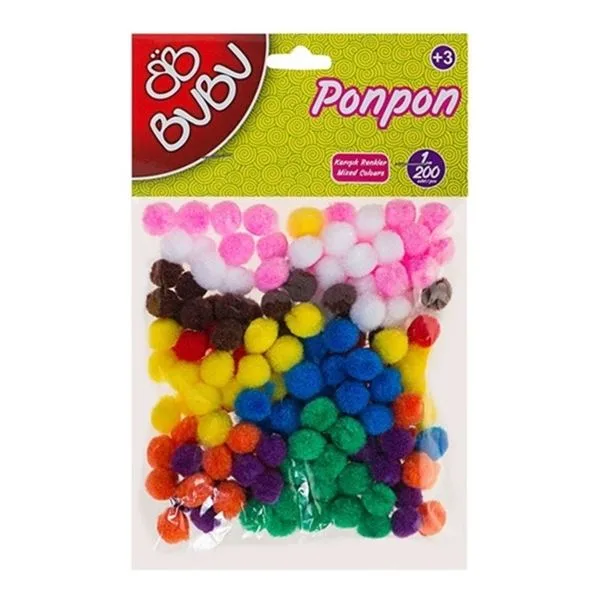 Ponpon Karışık Renkli Bu-Bu 00108 10Mm