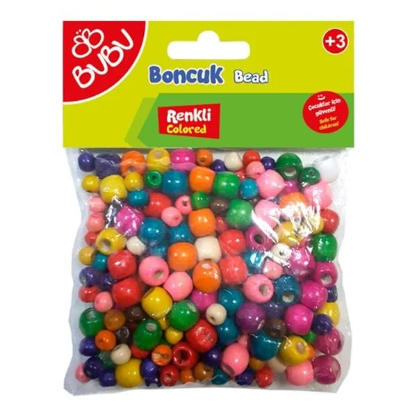 Elişi Boncuk Çeşitleri Bu-Bu Bn0004 (Ahşap Boncuk) Renkli