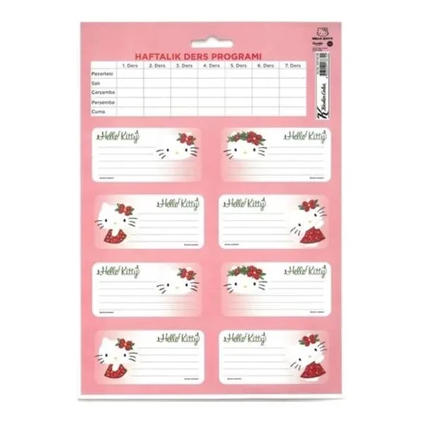 Okul Etiketi Keskin Color 220130-08 Hello Kitty Ders Programlı 3 Lü