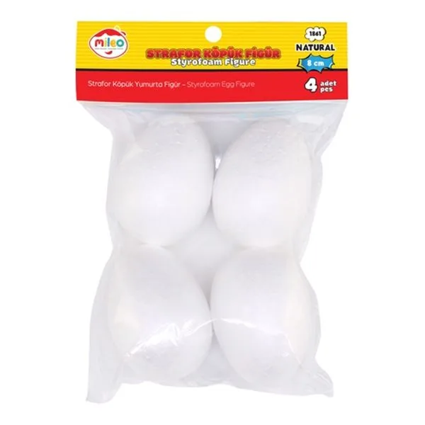Köpük Yumurta Mileo 1861 8 Cm 4Lü (Strafor