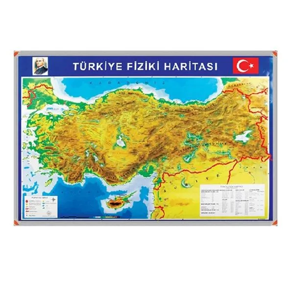 Türkiye Haritası Fiziki+Siyasi 70X100 Panda Pan403 Çift Taraflı
