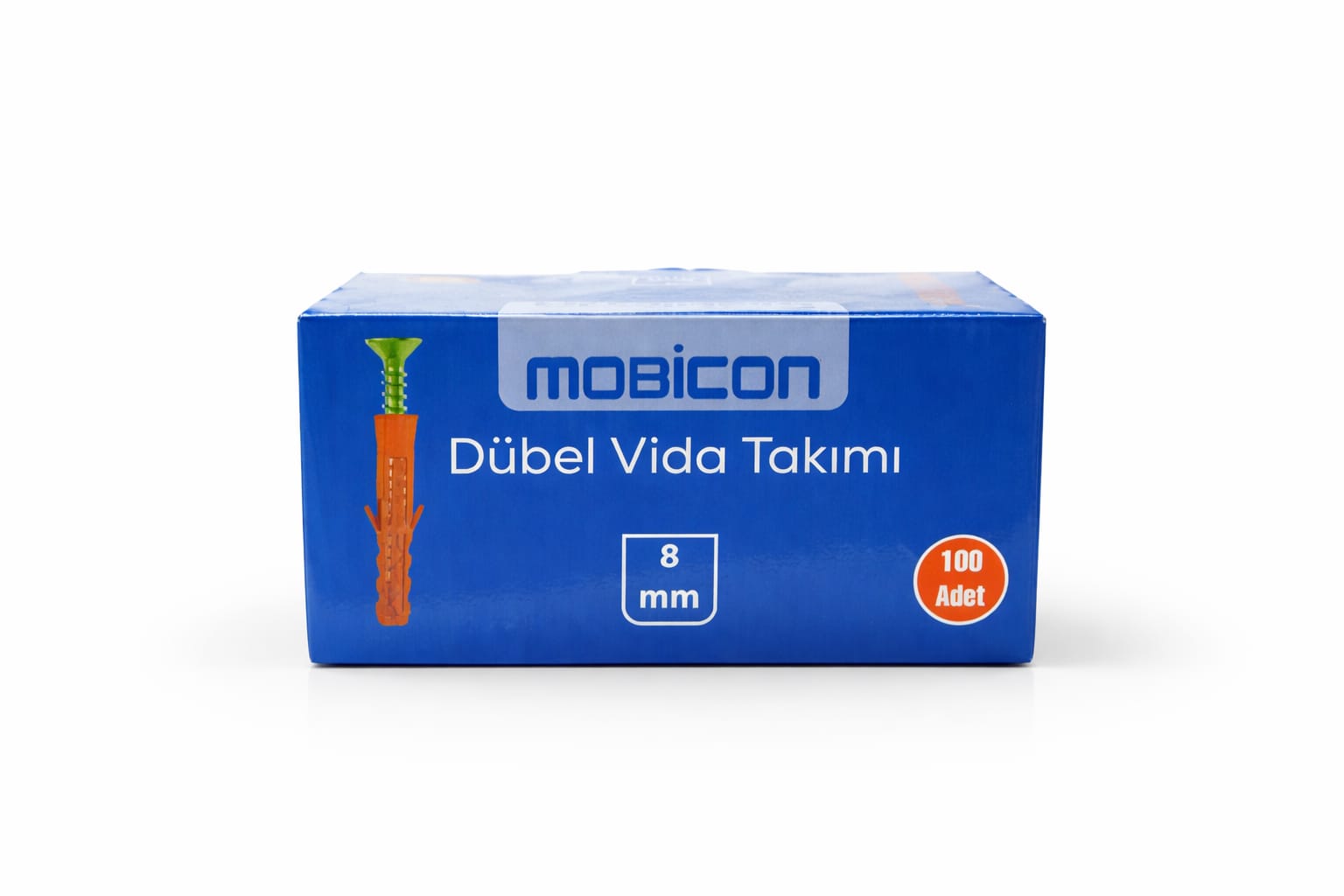 Dubel ve Vida Takımı 8 mm 100 Adet 1 Paket