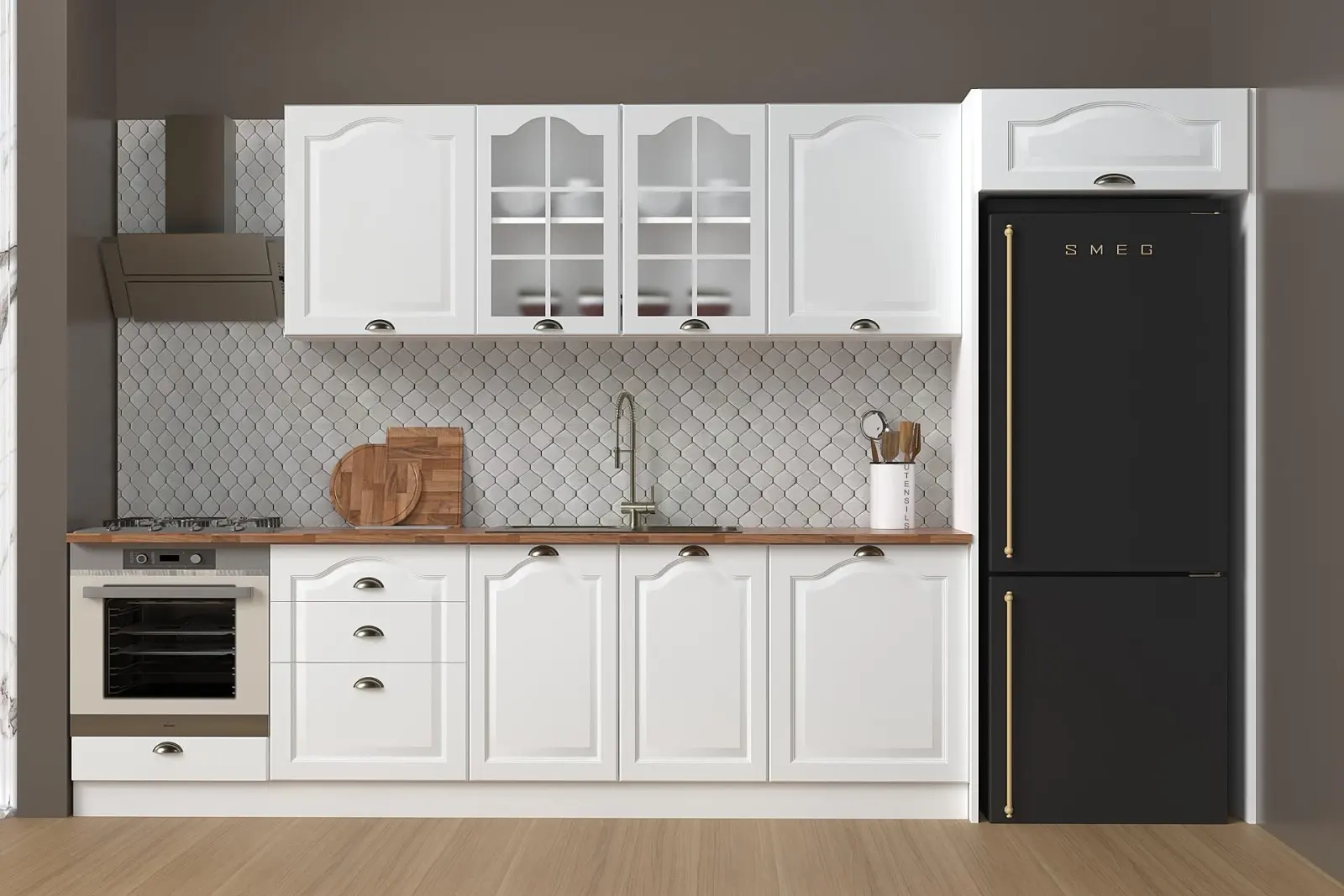 350 cm %100 MDF Greena White Mutfak Dolabı