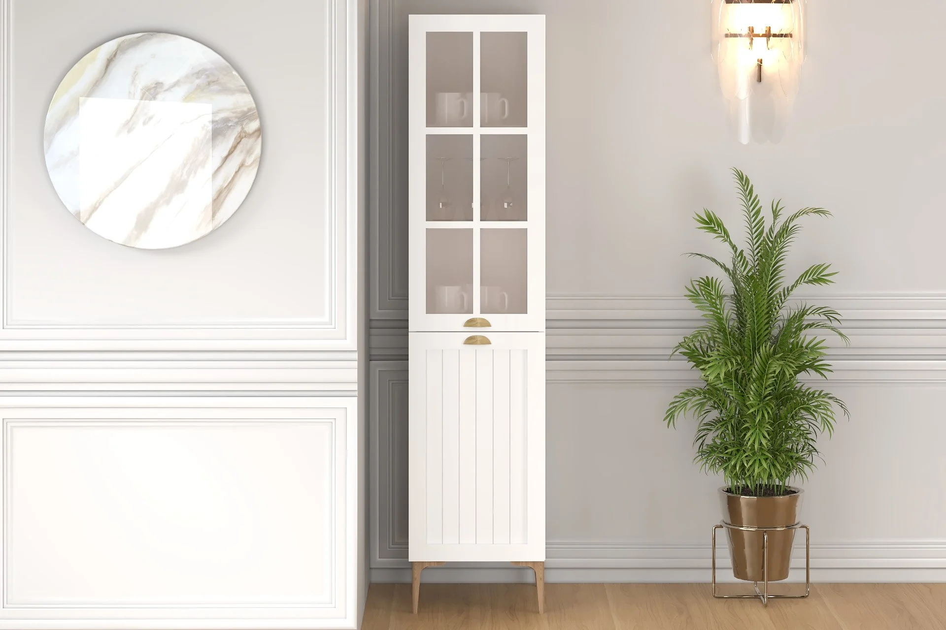40 cm Esin Çok Amaçlı Boy Dolabı Membran MDF, Kiler Dolabı