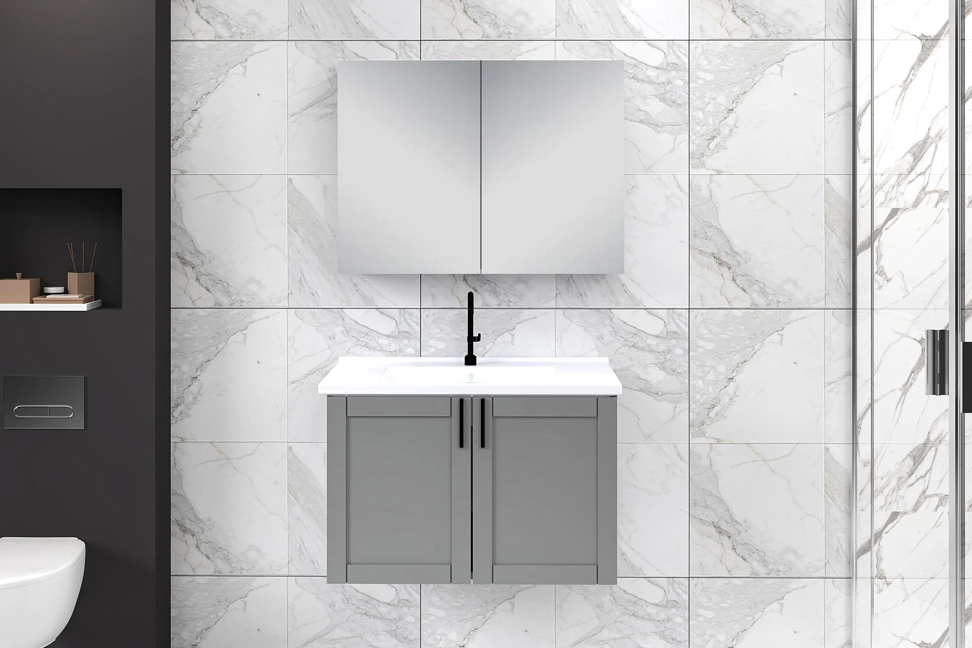 80 cm Riva Banyo Dolabı