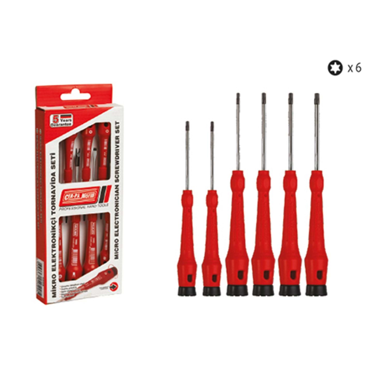 Cer-pa Elektronikçi Tornavida Seti Takımı Torx 6 Parça