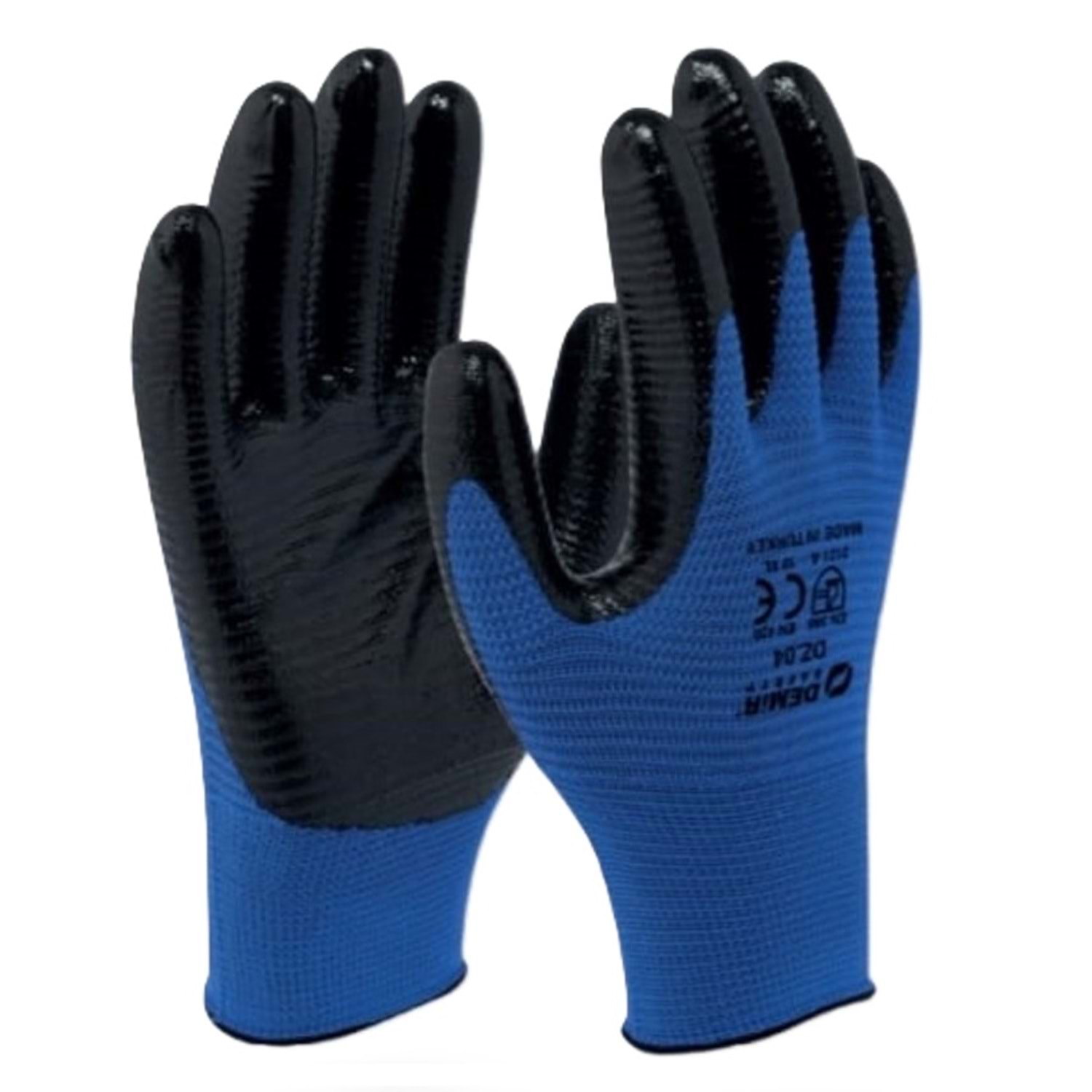 Demir Zebra Nitril Eldiven Mavi Siyah 10 No