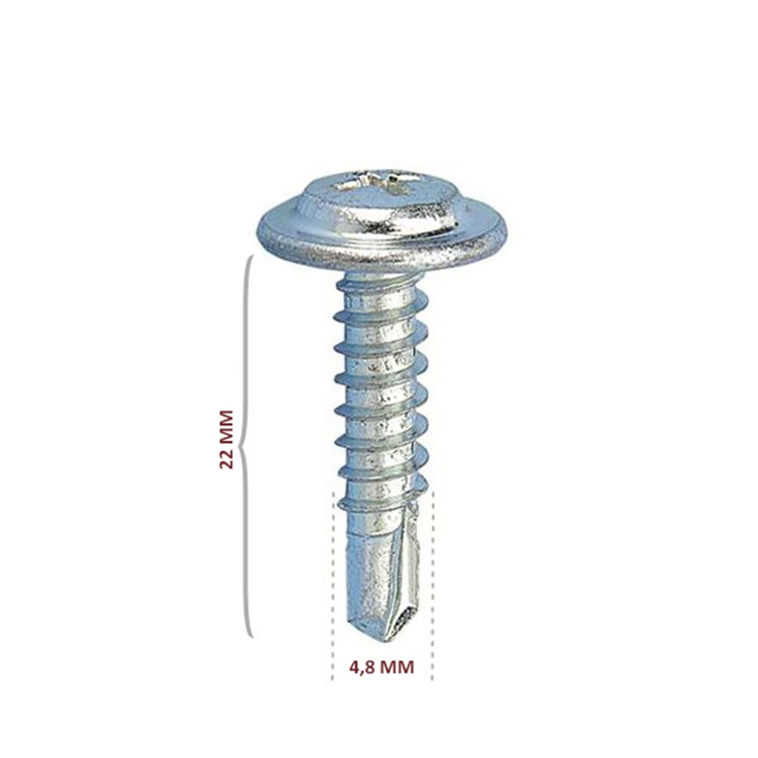Pul Başlı Matkap Uçlu Vida RYSB 4.8x22 (1000 Ad