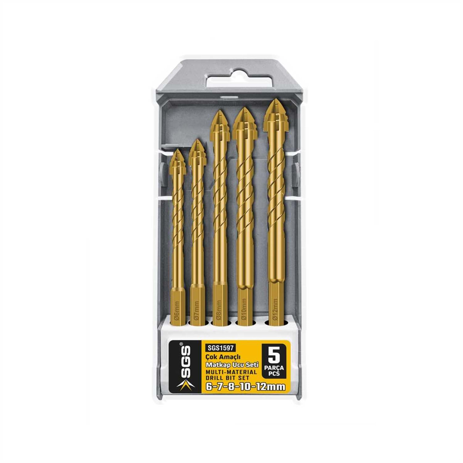 Sgs Bits Saplı Delme Çok Amaçlı Matkap Ucu Seti 6-7-8-10-12mm