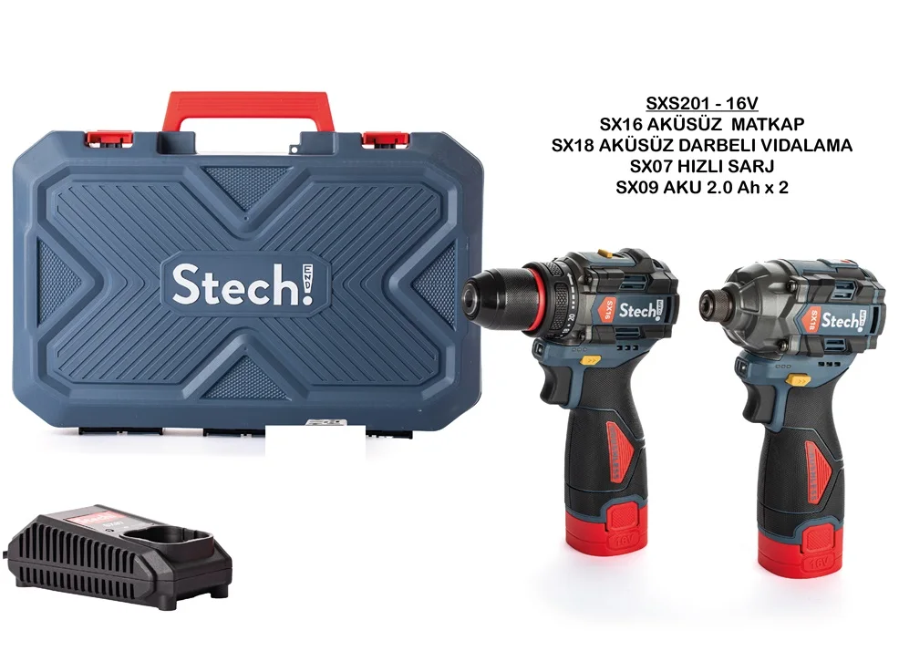 Stechend Akülü Şarjlı Set SXS201-16V