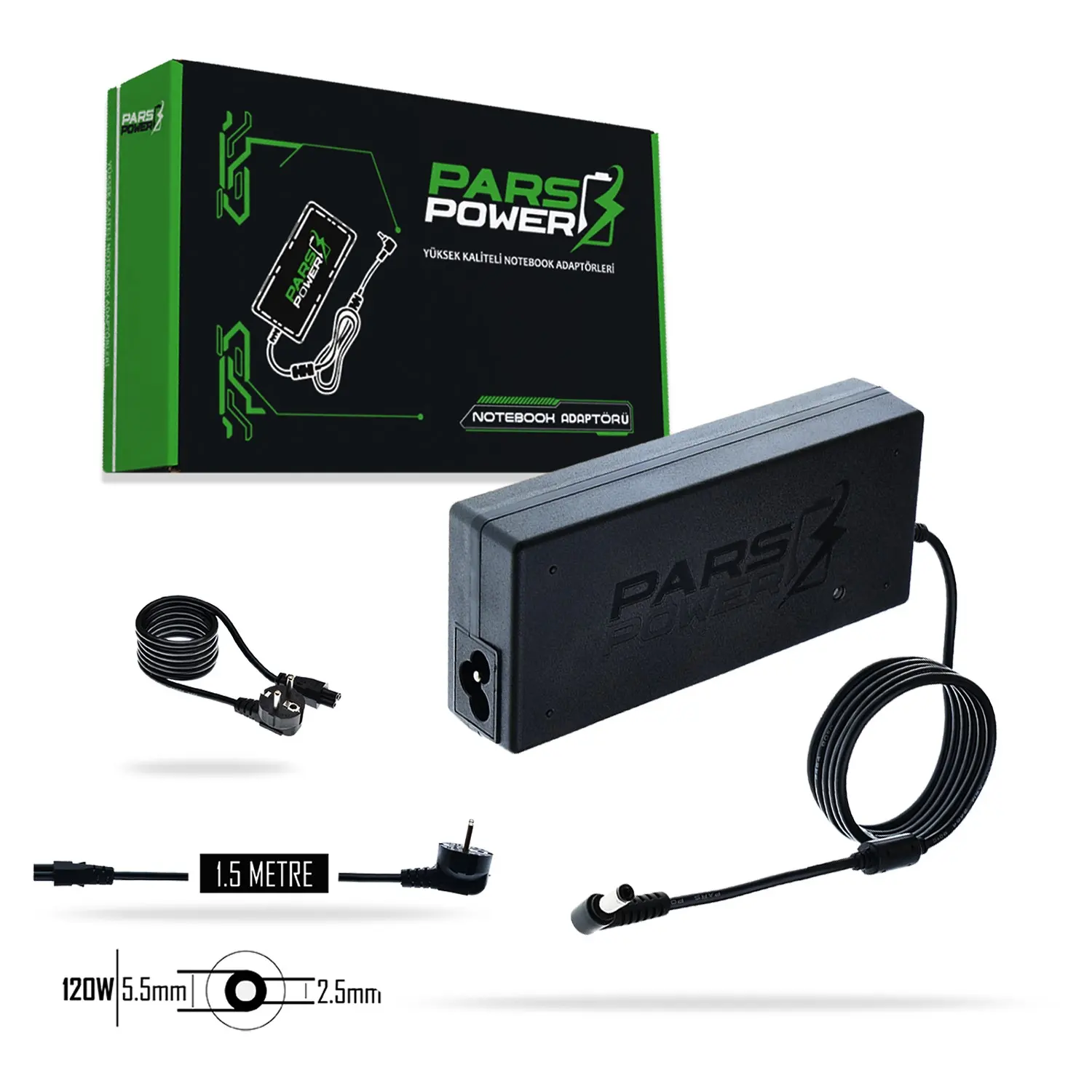 PRS-009 PARS POWER 120W 19V 6.32A (5.5*2.5MM) NOTEBOOK ADAPTÖR