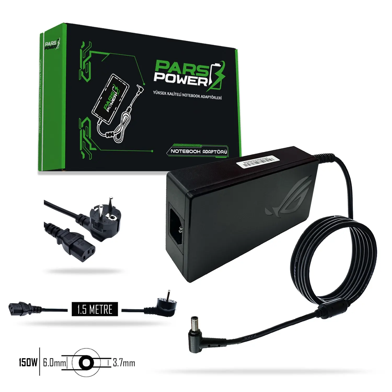 PRS-059 PARS POWER FOR ASUS 20V 7.5A 150W (6.0×3.7) SLIM NOTEBOOK ADAPTÖR