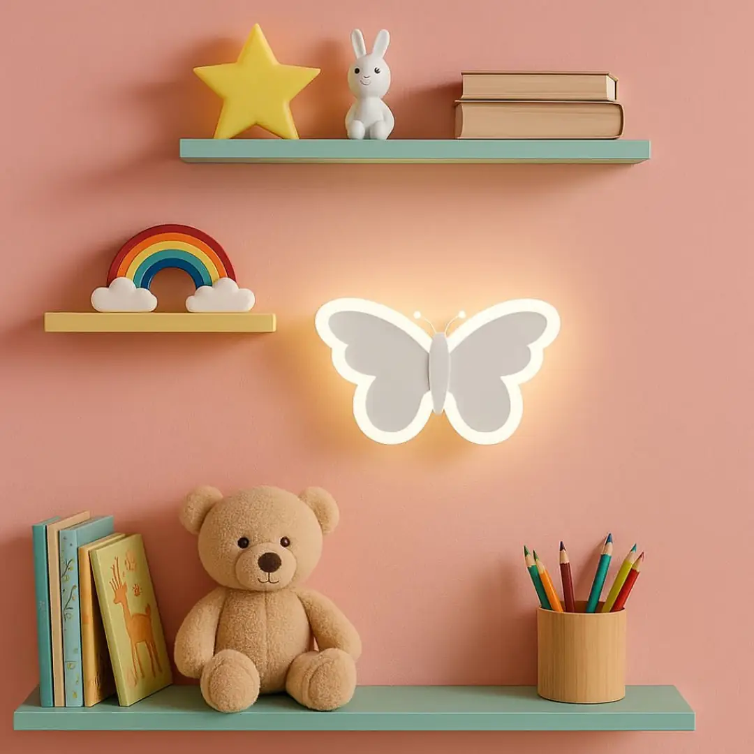 Butterfly Dekoratif 3 Renk Ledli Modern Ledli Aplik