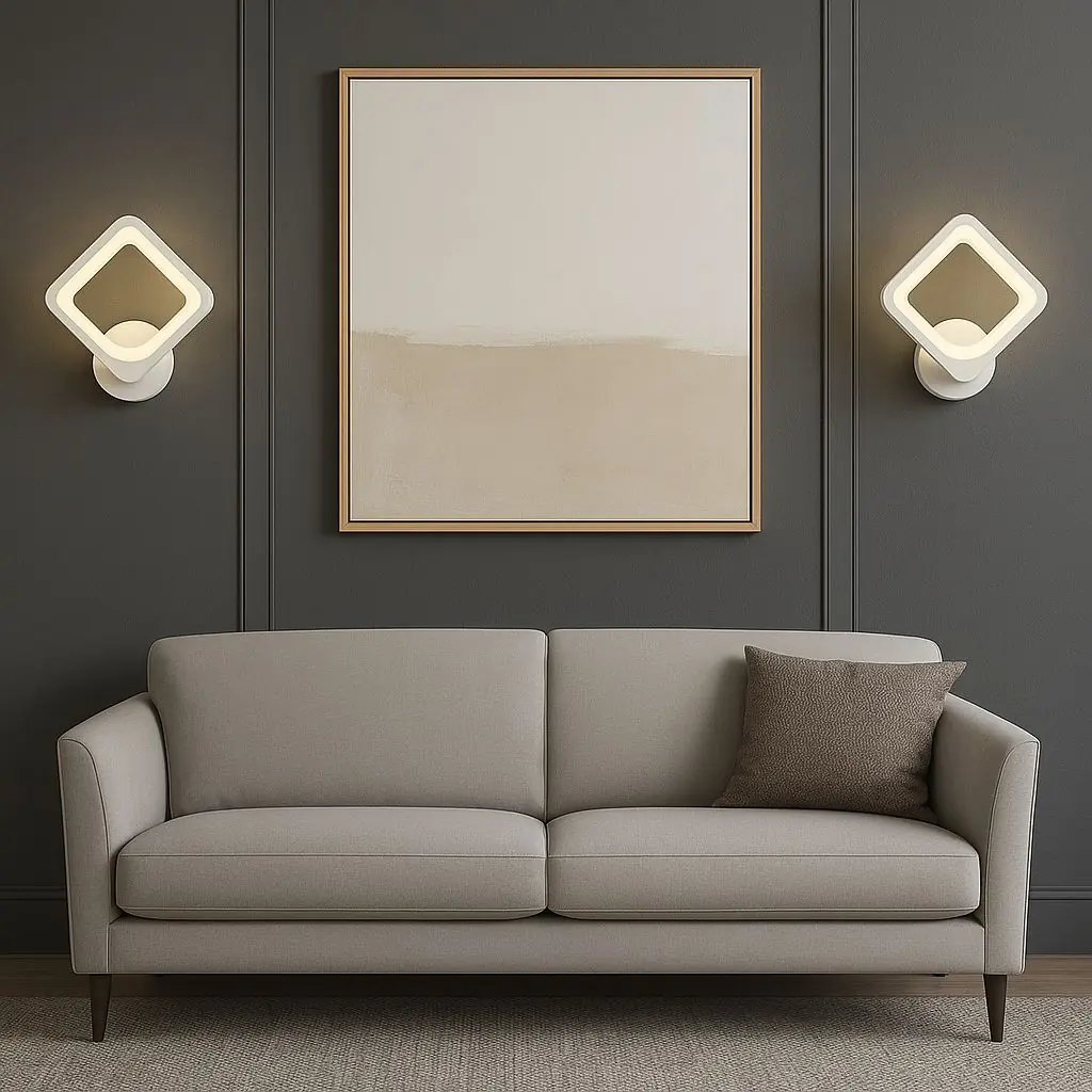 MS72006-1 Beyaz Mimari 3 Renk Ledli Modern Aplik-Takım 2 Adet