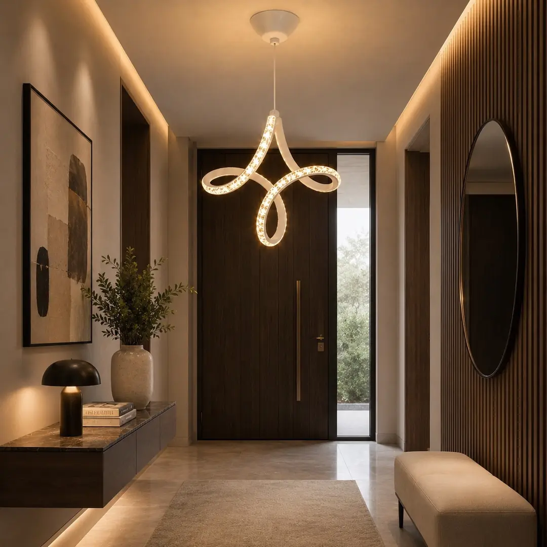 Sena Beyaz Cristalya Serisi 3 Renk Ledli Sarkıt Ledli Avize Modern LED Avize