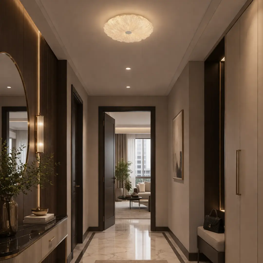 Zarif Serisi 26'Lık Yuvarlak Plafonyer 3 Renk Ledli Hol Antre Koridor Banyo Balkon Avizesi Ledli Avize Armatür - Çap 26 cm