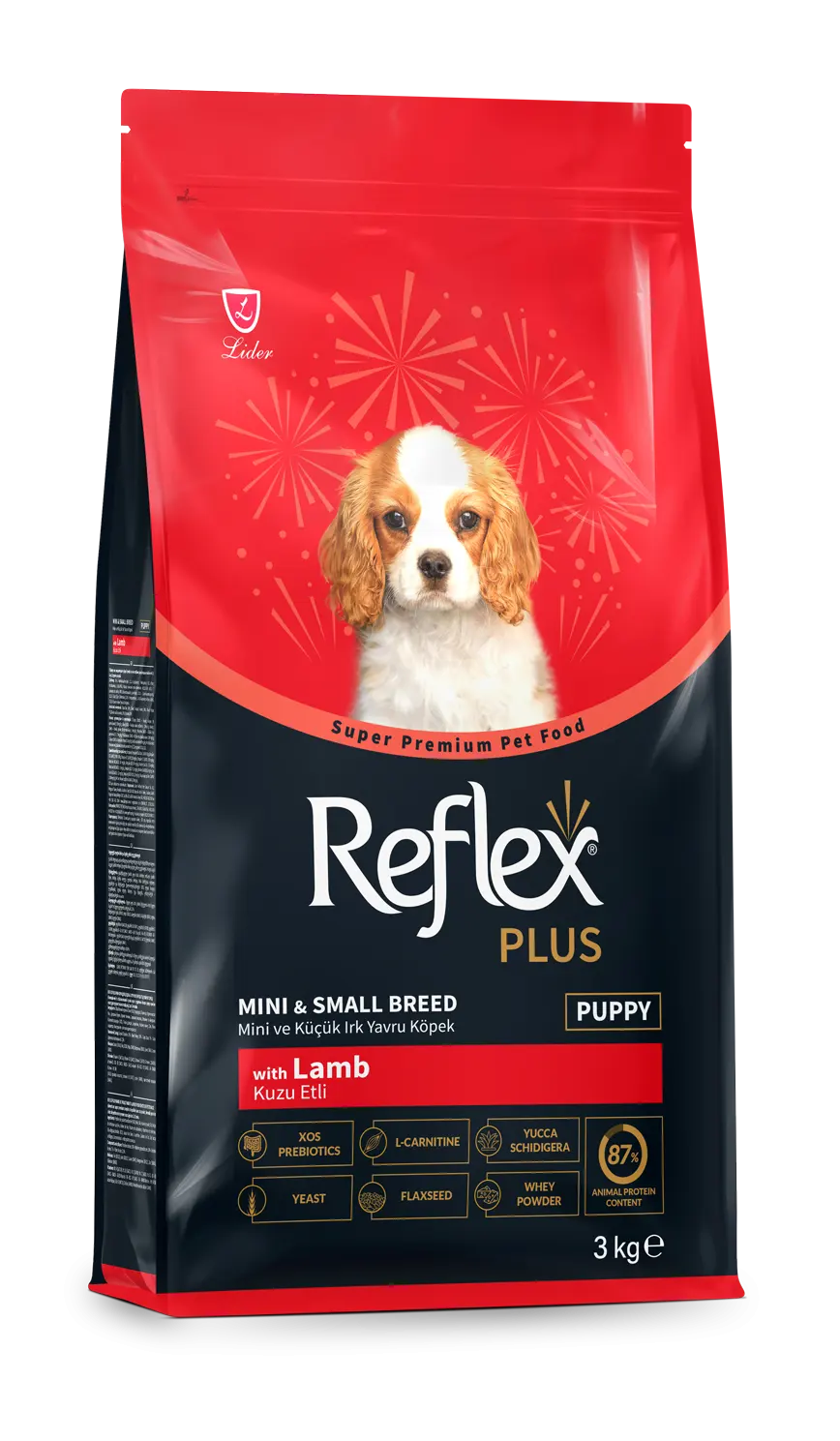 Reflex Plus Kuzu Etli Mini ve Küçük Irk Yavru Köpek Maması 3 Kg