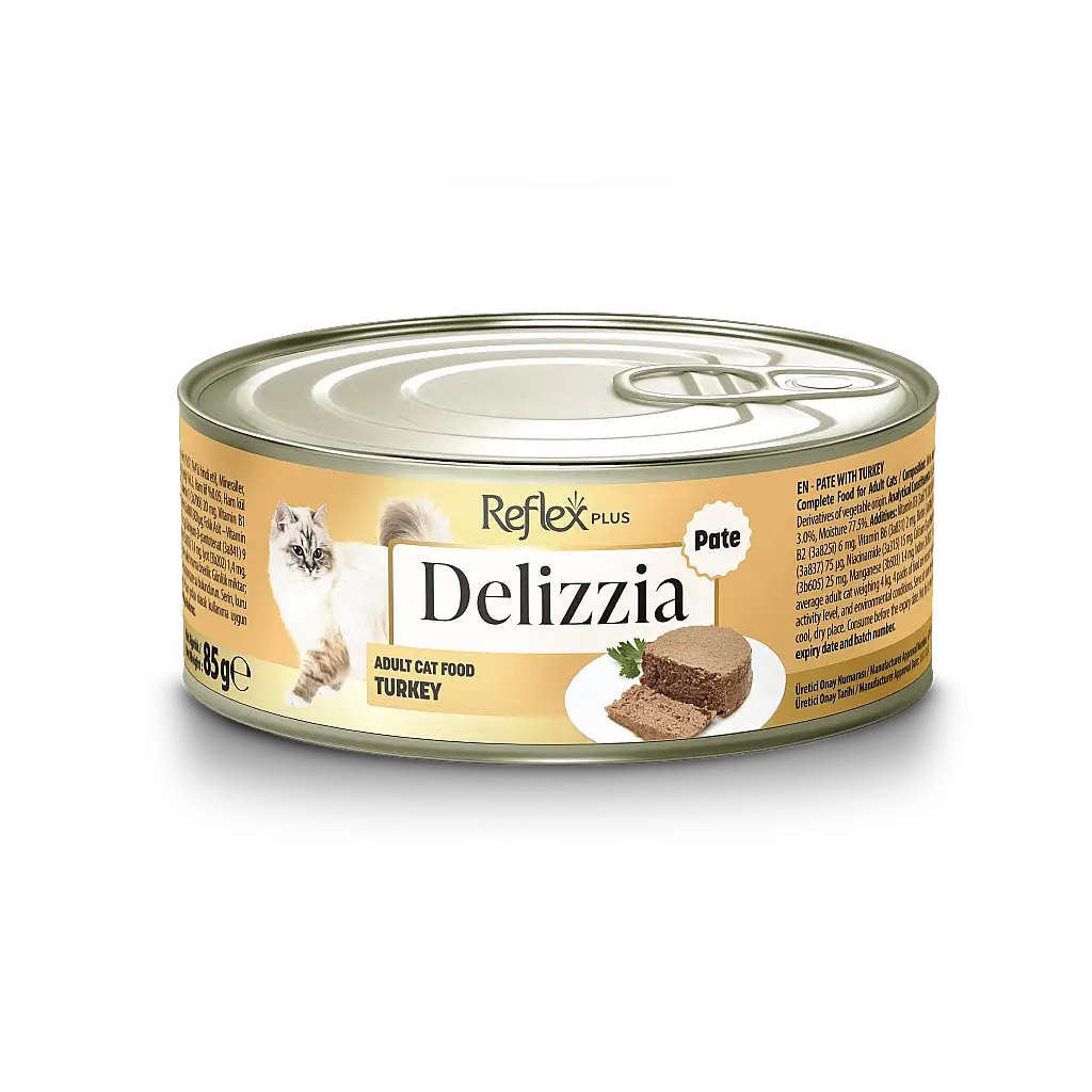 Reflex Plus Delizzia Hindi Etli Ezme Yetişkin Kedi Konservesi 85 gr